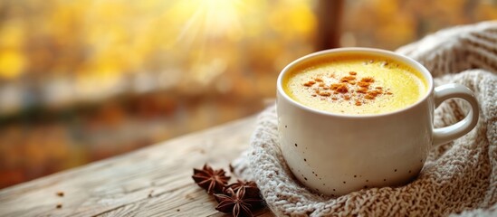 Golden Latte with Cinnamon and Star Anise