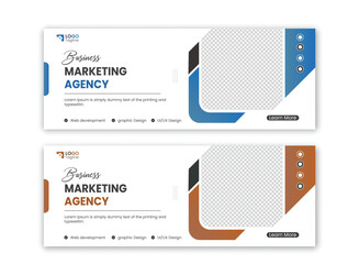 Digital marketing social media post design web banner template