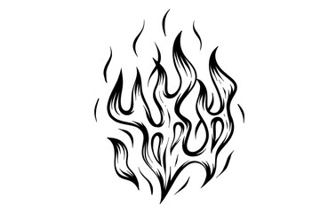 Outline Flame Set Hand Drawn Vector Image