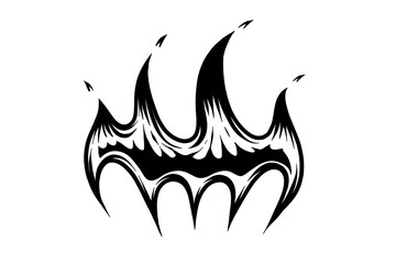 Outline Flame Set Hand Drawn Vector Image