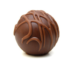 Big chocolate candy on a white background