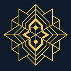 Elegant Geometric Art Deco Logo with Filigree Lines &ndash; Ornamental Design.