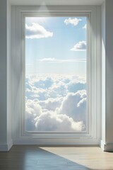 Naklejka premium A serene blue sky with white clouds, perfect for a peaceful day