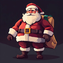 A cartoon-style Santa Claus with a sack, embodying the festive spirit of Christmas.