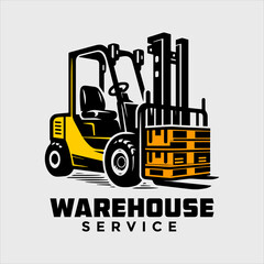 forklift truck vector logo 