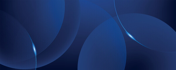 Abstract Blue Circular Lines on Dark Background. Futuristic.eps10