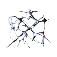Chrome type in futuristic 3D render with iridescent metallics
