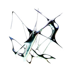 Futuristic chrome metallic type in 3D render with iridescent