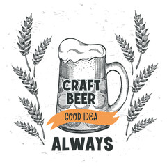 Beer menu restaurant, drink template.	
