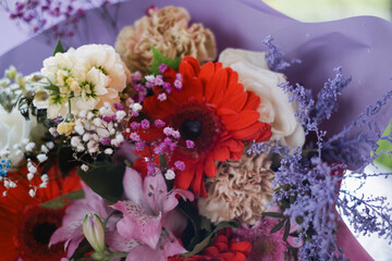 bouquet of flowers on the table