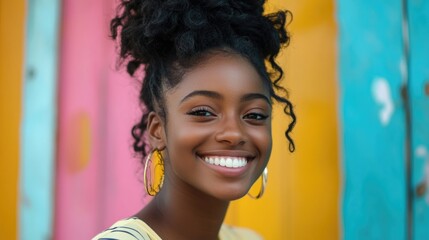 A smiling woman with a warm and welcoming expression