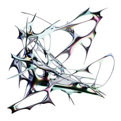 Iridescent chrome metallic type with futuristic 3D render