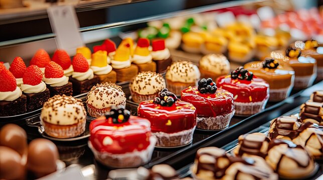 Irresistible Sweets Behind a Shop Display A Tempting Treat Showcase