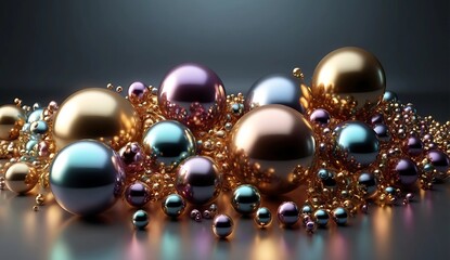 Glossy Spheres in Vibrant Colors with Soft Reflections