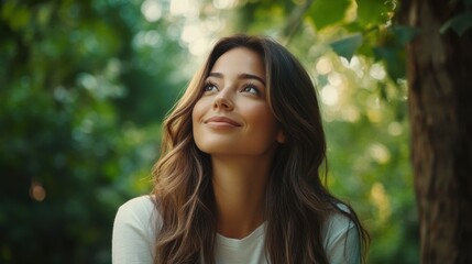 Serene Portrait of a Young Woman in Nature