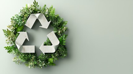 Green technology icon made of forest textures, symbolizing carbon reduction goals, ecodesign