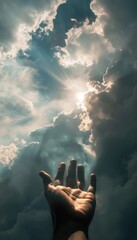 Reaching for Sunlight: Symbol of Hope and Aspiration Beneath a Clouded Sky