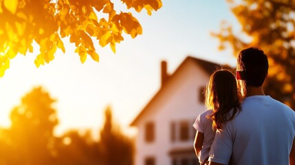 Diverse family holding mortgage approval certificate, warm ambiance, property loan, inclusive homeownership