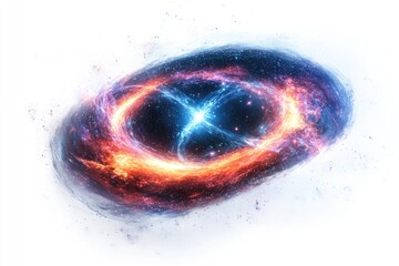 Fototapeta premium A galaxy with a massive black hole at its center, surrounded by stars and gas
