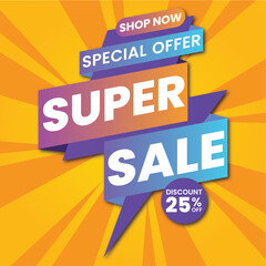 purple promotion sale template vector illustration