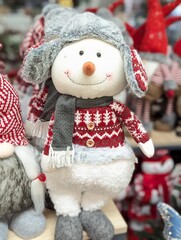 snowman with christmas tree