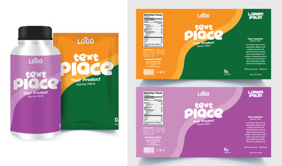  label design, soft drink bottle label design. Soda can vector. Energy drink label design. Orange flavor fruit juice label template design