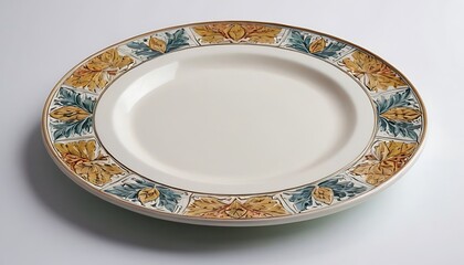 Empty white plate isolated on ransparent,French culture plate ,Antique Design Illustrations,plate, crockery, food, black and white, clip art, cut out, dining, horizontal, image, no people, 53