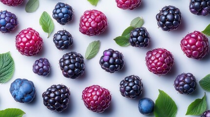 falling blackberry isolated on white background showcasing vibrant color and texture ideal for illustrating freshness and natural beauty in a simple yet striking way