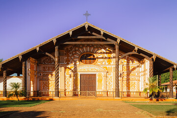 Obraz premium Ornate Jesuit Mission Church in Concepción, Bolivia - Architectural Marvel