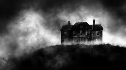 Obraz premium Haunting Mansion in the Mist: A Chilling Tale of the Unknown