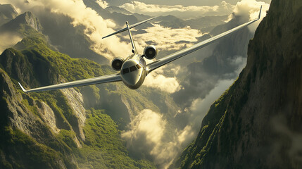 A beautiful aero plane flying over mountainr.