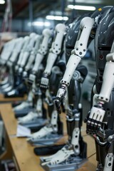 Fototapeta premium Advanced Prosthetic Limbs Production with Precision Robotics and Medical Engineering Expertise
