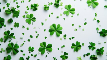 St. Patrick's Day green clover leaf confetti for festive celebration.