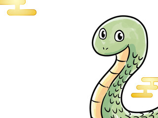 Naklejka premium 巳年 蛇の年賀状