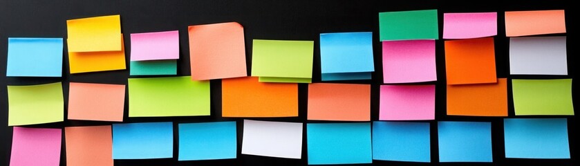 Young Entrepreneur Planning with Colorful Sticky Notes