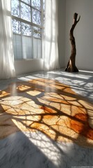 Minimalistic abstract design with natural light and shadows for spring inspiration