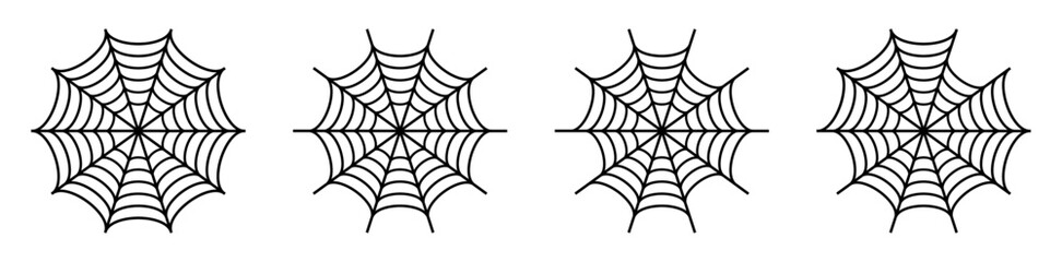 Spiderweb icons collection. Spiderweb vector icons set isolated. Cobweb icon symbol. Frame of spider web black line. Vector ilustration.