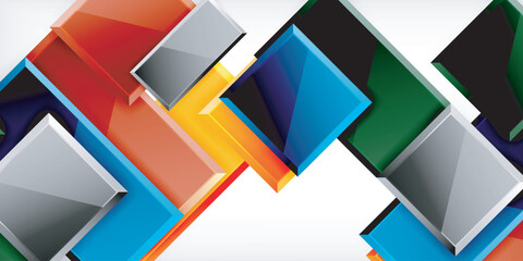 Square shape color abstract geometry. Vector Illustration For Wallpaper, Banner, Background, Card, Book Illustration, landing page