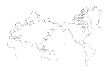 世界地図_黒の線