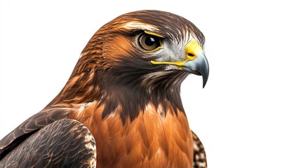 Fototapeta premium Bird of prey, white isolate background