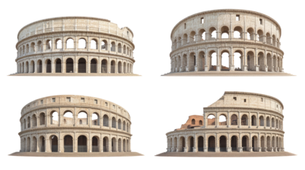 Ancient Roman Amphitheaters Displayed in a Detailed Collection Generative AI