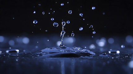 Water drops scattering into smaller droplets after hitting a hard surface
