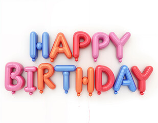 Happy Birthday 3d colorful Text Illustration Design