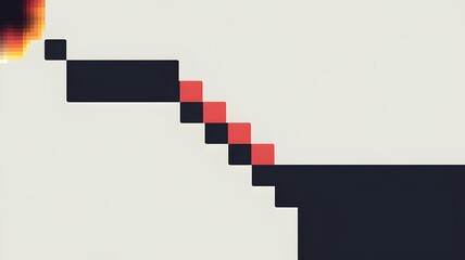 Fototapeta premium Zoomed-in pixel glitch with single pixel in top left
