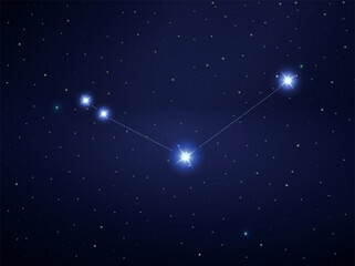 Canes venatici constellation in night sky © ad_hominem