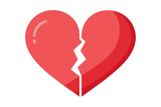 recommend clip art: Valentine Broken Heart | isolated vector illustration on white background