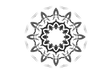 Spiritual mandala featuring a central starburst and intricate floral details
