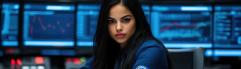 Focused Young Professional in Modern Office Environment