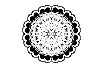 Floral-paisley bordered mandala with star motif for meditation and spiritual decor
