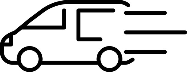Obraz premium Truck icon freight, delivery symbol. Fast delivery icon. Speed moving lorry symbol isolated on white background. Vector illustration.